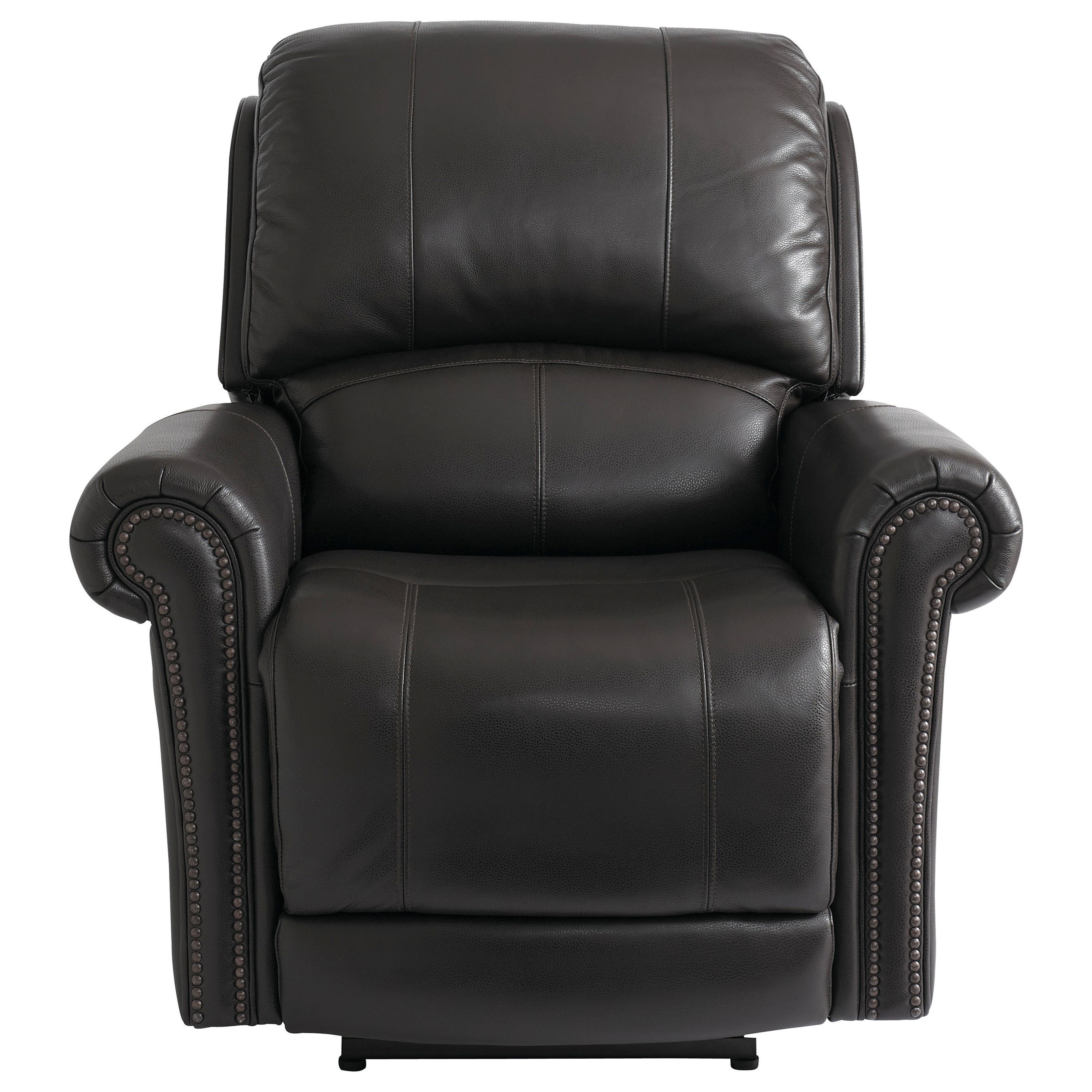 Bassett Club Level Olsen Traditional Power Lay Flat Recliner with Power Headrest and Lumbar Bassett of Cool Springs Recliner Lay Flat